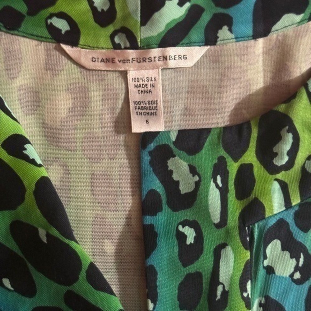 Diane Von Furstenberg‎ Silk Leopard Mini Dress Bold Glam Resort Size 6 - Picture 5 of 6